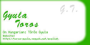 gyula toros business card